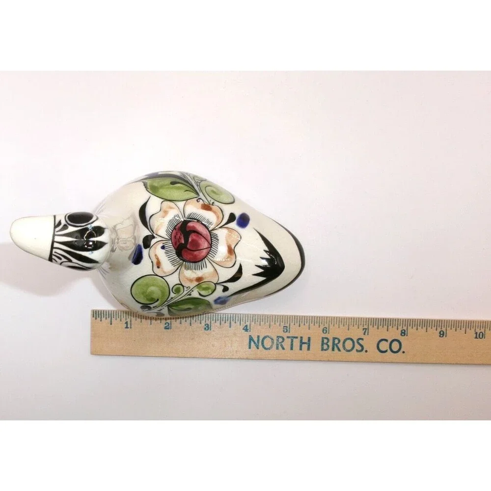 Vintage Tonala Swan Handmade Mexico Folk Art Pottery 5.5 in Tall Signed SG READ